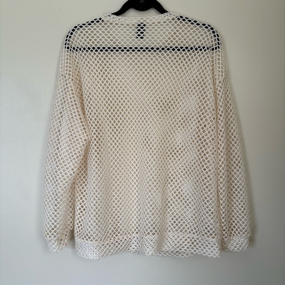 Dazy | Cream Mesh Long Sleeve Top | Size Large - Picture 8 of 10
